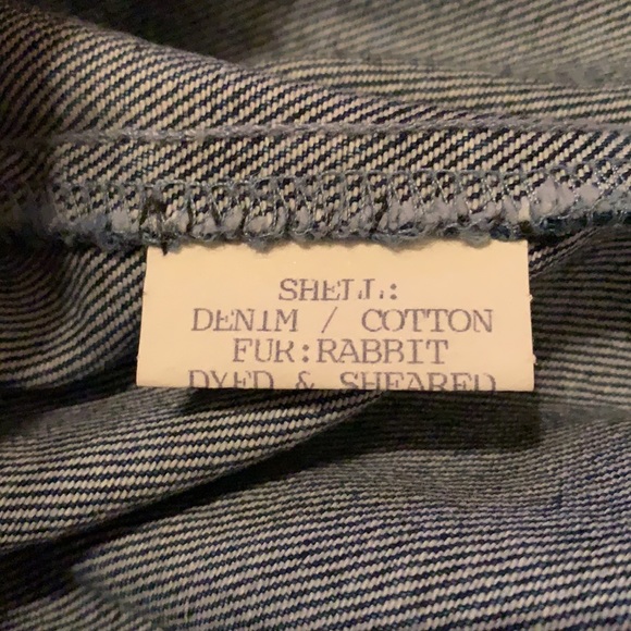 JEAN CRISAN FOURRURE woman’s denim/rabbit fur jacket vest. - Picture 10 of 11